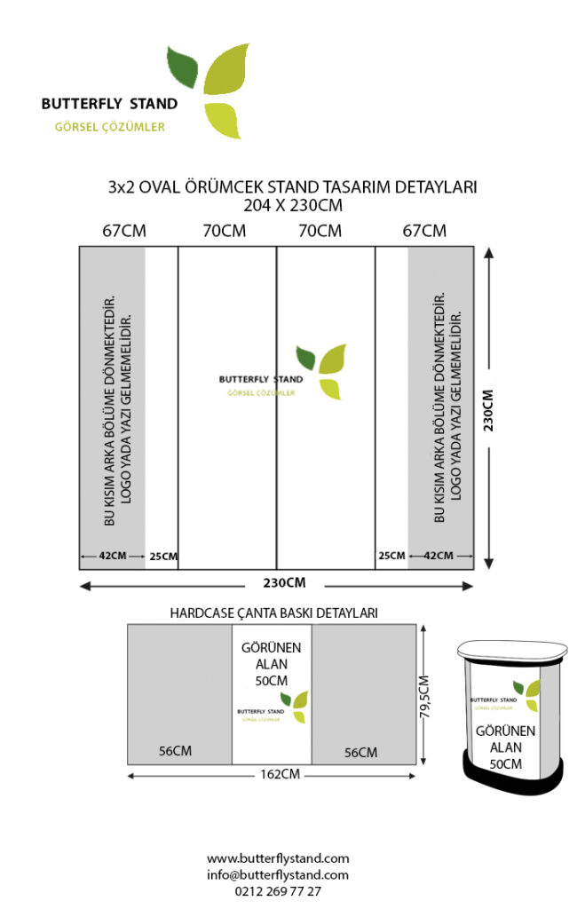 3x2 oval örümcek stand ölçüsü