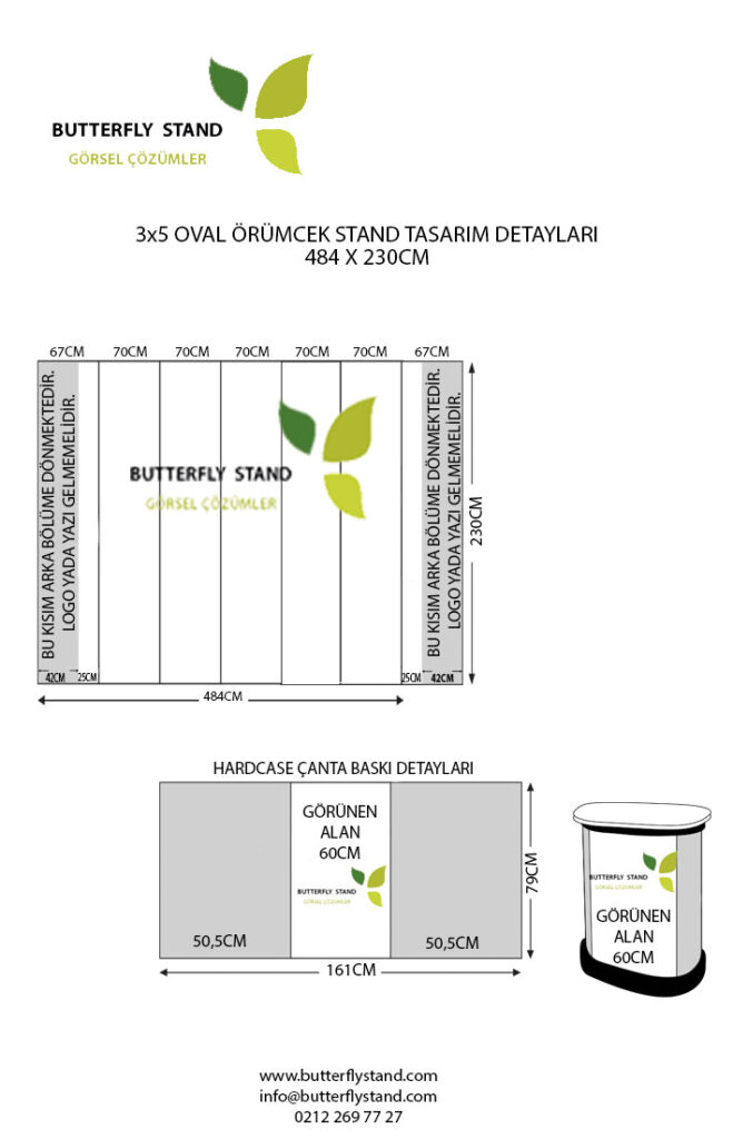 3x5 oval örümcek stand ölçüsü