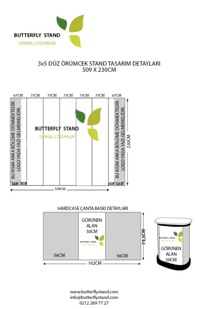 3x5 düz örümcek stand ölçüsü