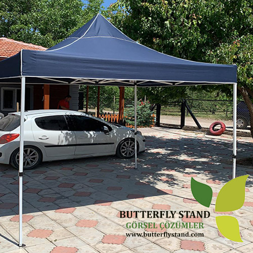 gazebo tente lacivert tavanli 3x3 katlanir akordiyon cadir
