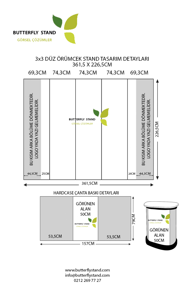 Pop Up Display Stand Düz 3×3 - Görsel 6
