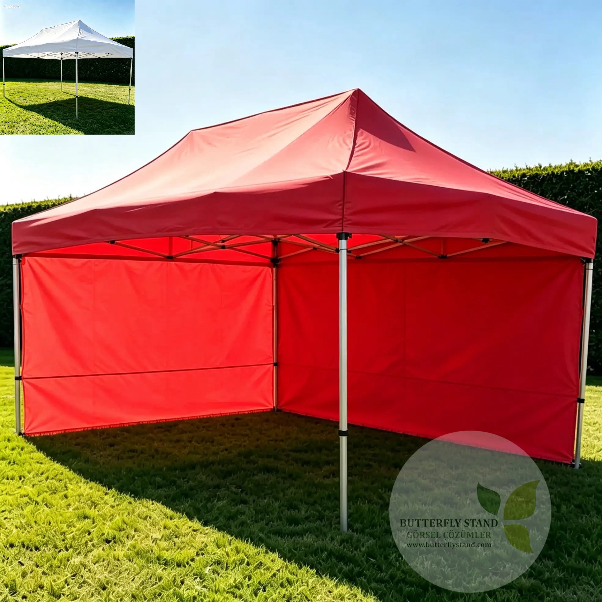 300×450 Katlanır Gazebo Tente Model 03 İki Duvarlı Çadır (Renk Seçenekli)
