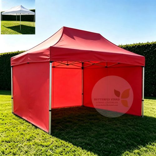 300x450 Katlanır Gazebo Tente Model 04 (Baskısız / Üç Tarafı Tam Kapalı)