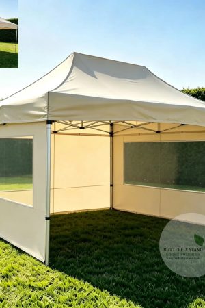 300x450 Katlanır Gazebo Tente Model 05 (Baskısız / Şeffaf Pencereli Yan Duvarlı)