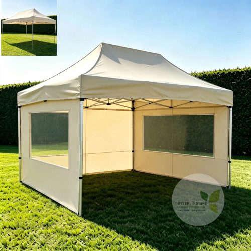 300x450 Katlanır Gazebo Tente Model 05 (Baskısız / Şeffaf Pencereli Yan Duvarlı)