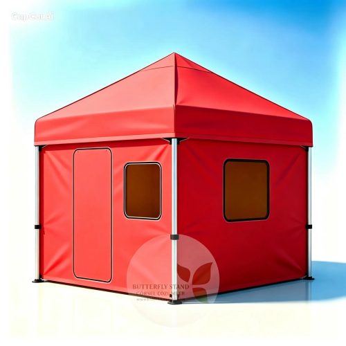 Gazebo Tente 3x3 4 Tarafı Kapalı Kapılı Pencereli Katlanır Çadır- Kamp Karavan
