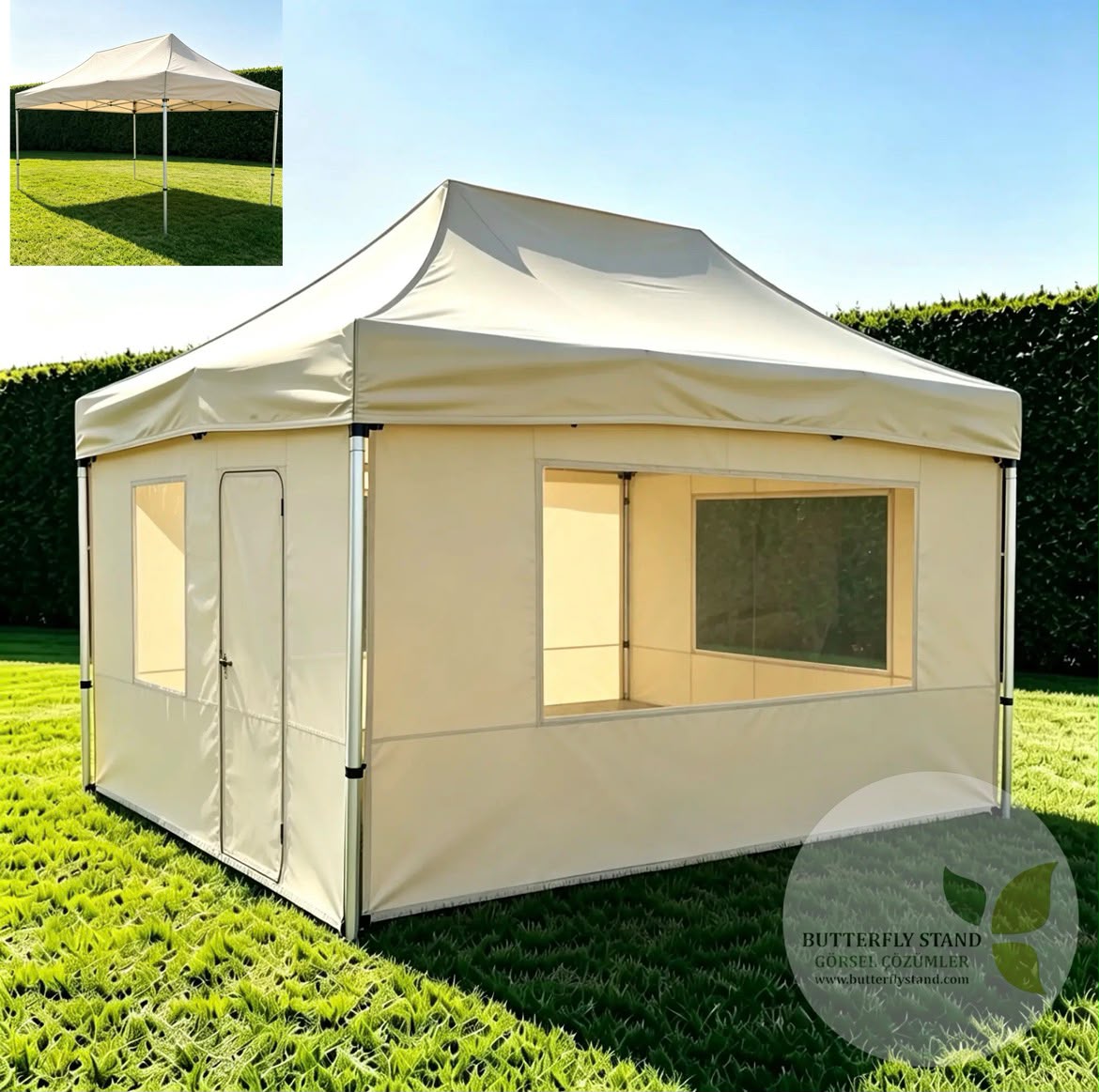 300x450 katlanir gazebo tente model 07 kapili pencereli akordiyon cadir renk secenekleri