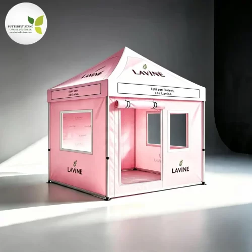 3x3 kapili pencereli mika duvarli katlanir stand cadiri model 07