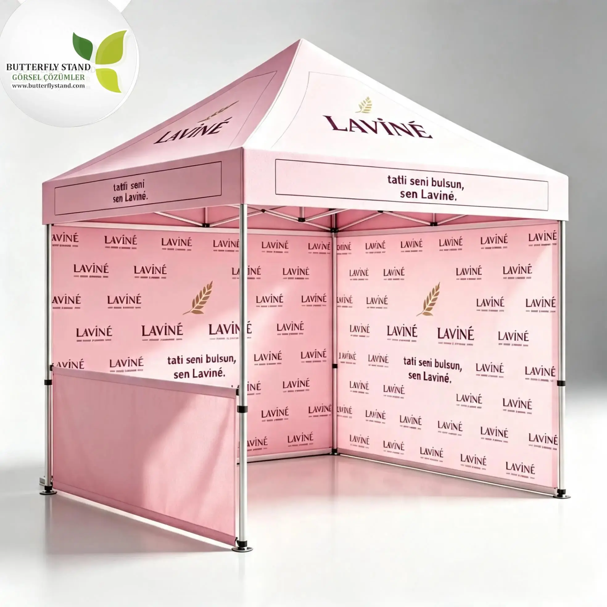 3x3 yarim ve tam duvar baskili katlanir stand cadiri model 06