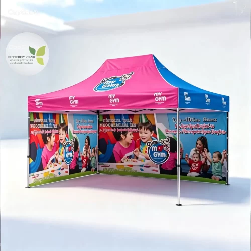 x4.5 arka ve tek yan duvar baskili katlanir stand cadiri model 03