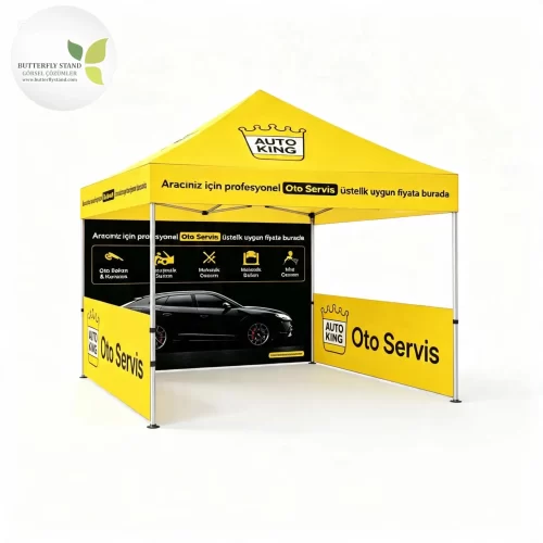 3x3 yarim duvarli komple baskili stand cadiri model 04