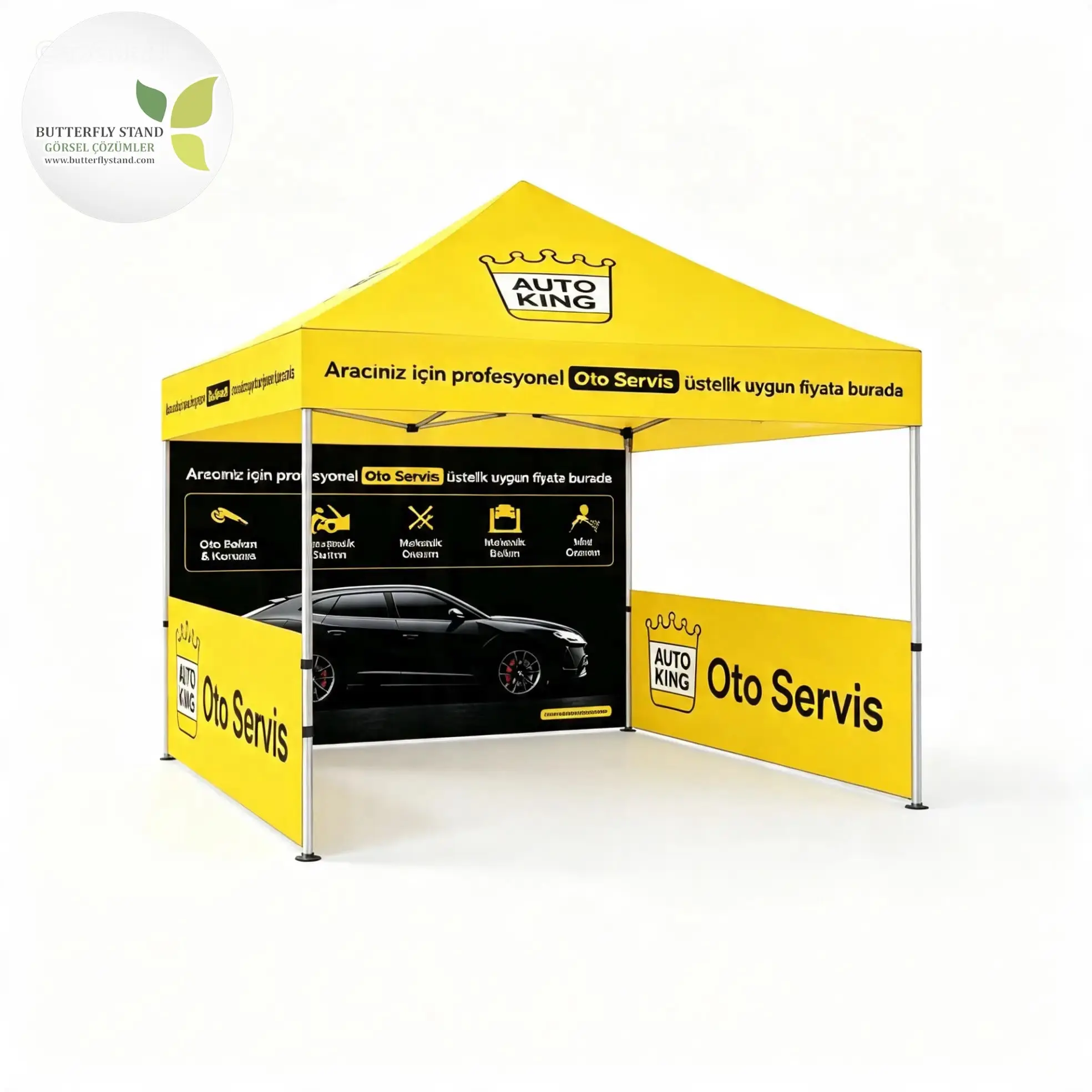 3x3 yarim duvarli komple baskili stand cadiri model 04